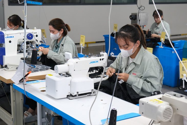 Công nhân sản xuất trong một nhà máy may mặc tại tỉnh Quảng Ninh - Ảnh: HÀ QUÂN